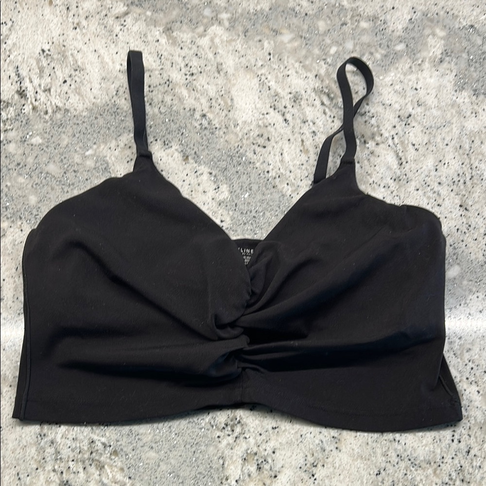 Offline by aarie Black Rouched Front Sports Bra